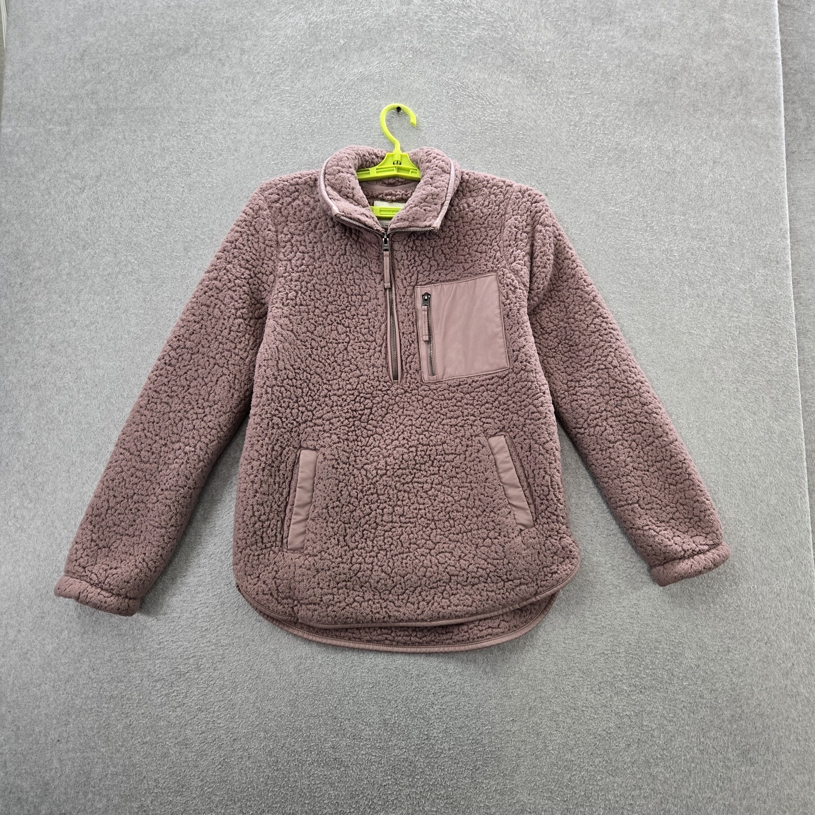 Abercrombie & Fitch Women Jacket S Mauve Sherpa Quarter Zip Soft A&F Collection